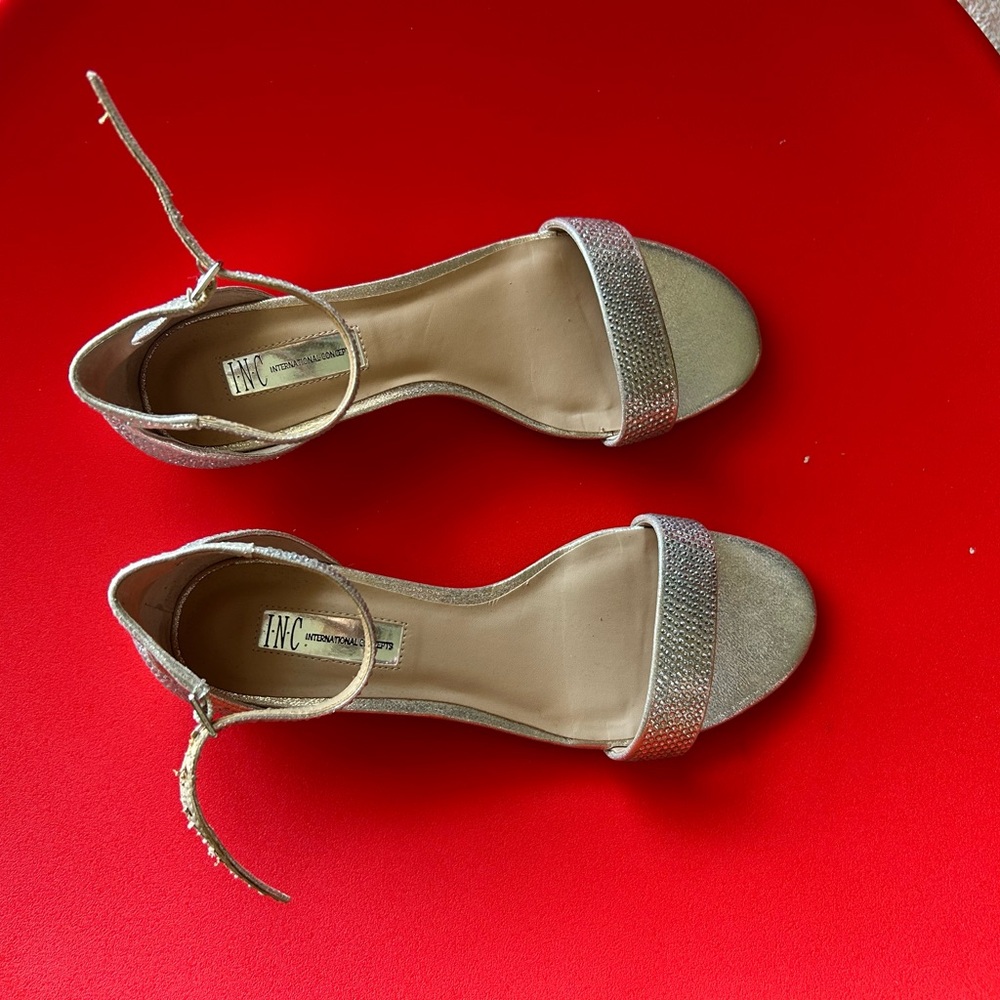 INC International Concepts Women's Glittering Gold Heels